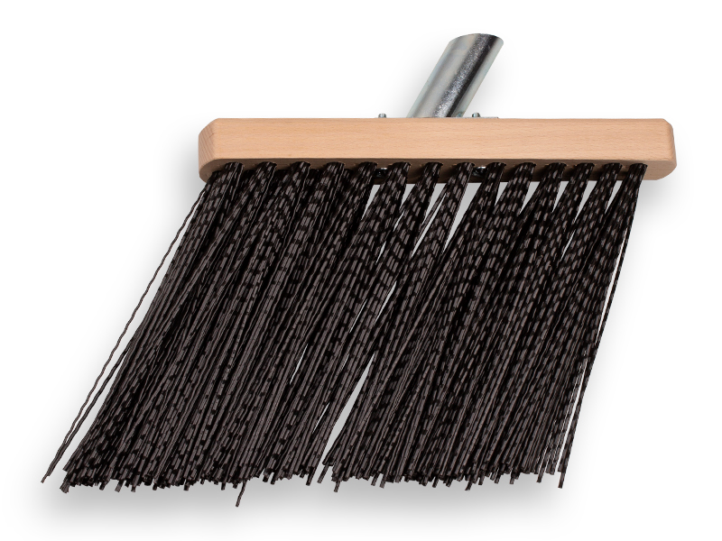 Gootbezem SOLIDE PVC gegolfd zwart, met stokhouder, zonder steel