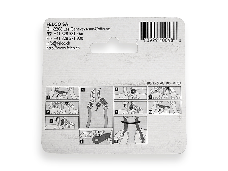 Bovenmes Felco 100/3 op blister, voor Felco 100 en 4C&H