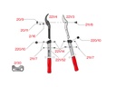 Takkenschaar Felco 221-70, lengte 70 cm, gebogen snijkop, aluminium grepen