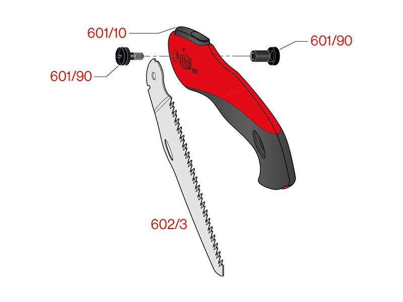 Snoeizaag / vouwzaag Felco 601 inklapbaar, bladlengte 12 cm, recht zaagblad