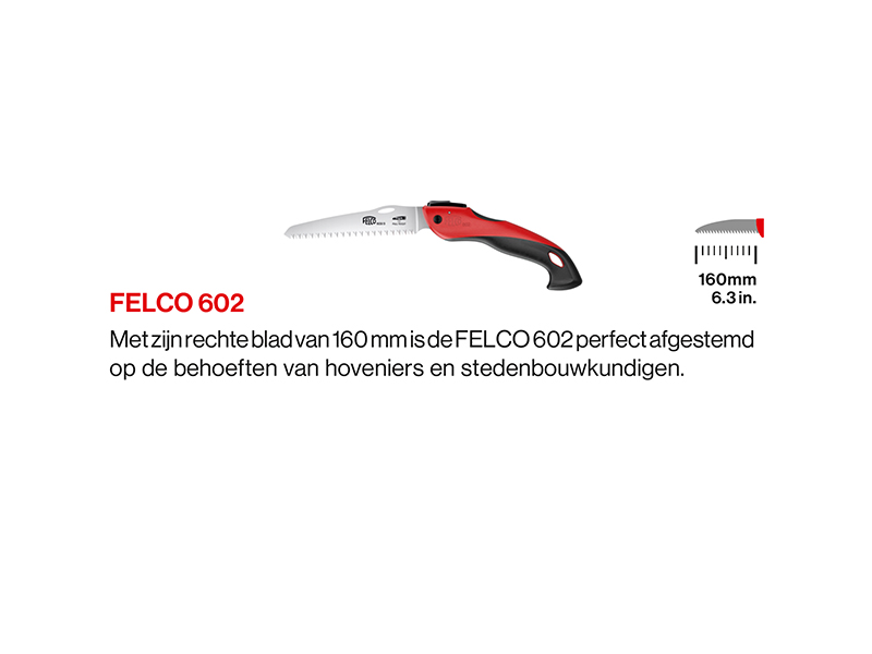 Snoeizaag / vouwzaag Felco 602 inklapbaar, bladlengte 16 cm, recht zaagblad