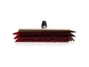 Bezem SOLIDE model X 40 cm, zwart/rood PPN, met stokhouder