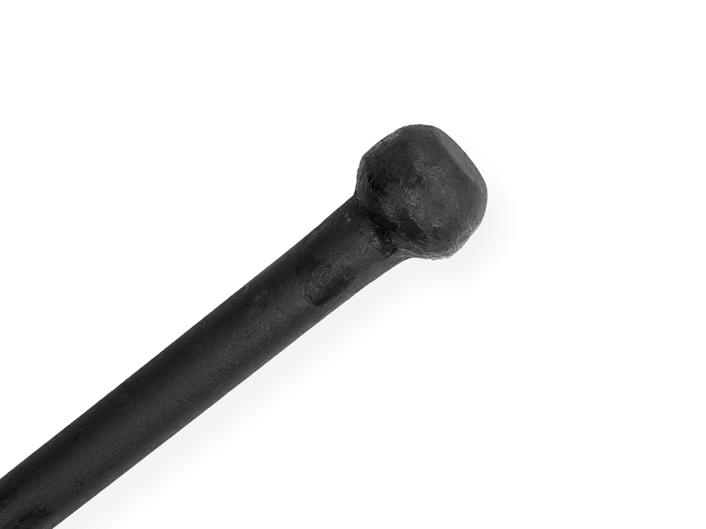 Stootijzer 130 cm geheel rond, platte beitel en knop