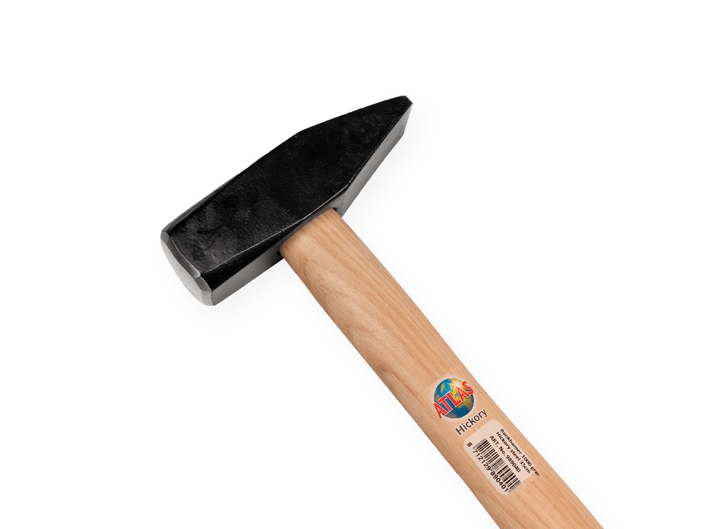 Bankhamer ATLAS 1000 gram, DIN 1041, met HICKORY steel 35 cm