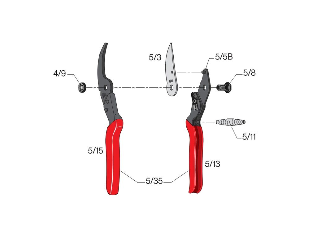 Snoeischaar FELCO 5, basic model, knipt tot 25 mm