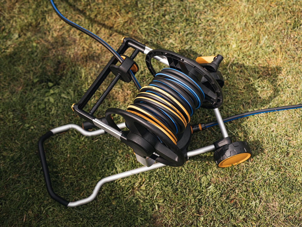 FISKARS Slanghaspel Manueel XL met wielen, inclusief 20 meter tuinslang