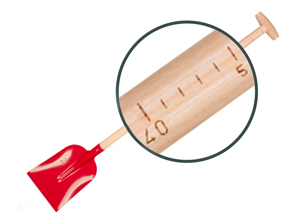 Betonschop ATLAS 1/2 0 rood, extra gehard, met ATLAS meetsteel 110 cm gebogen