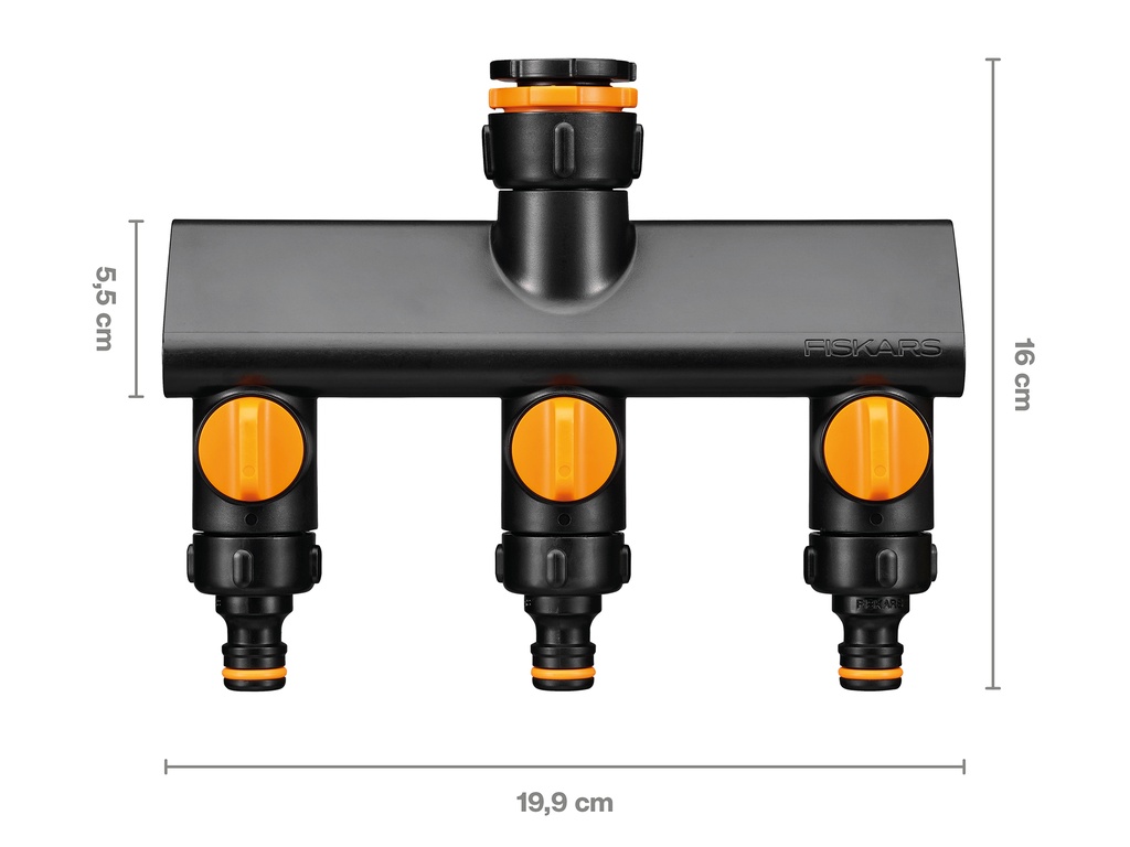 FISKARS Kraankoppeling 3-weg waterverdeler On/Off