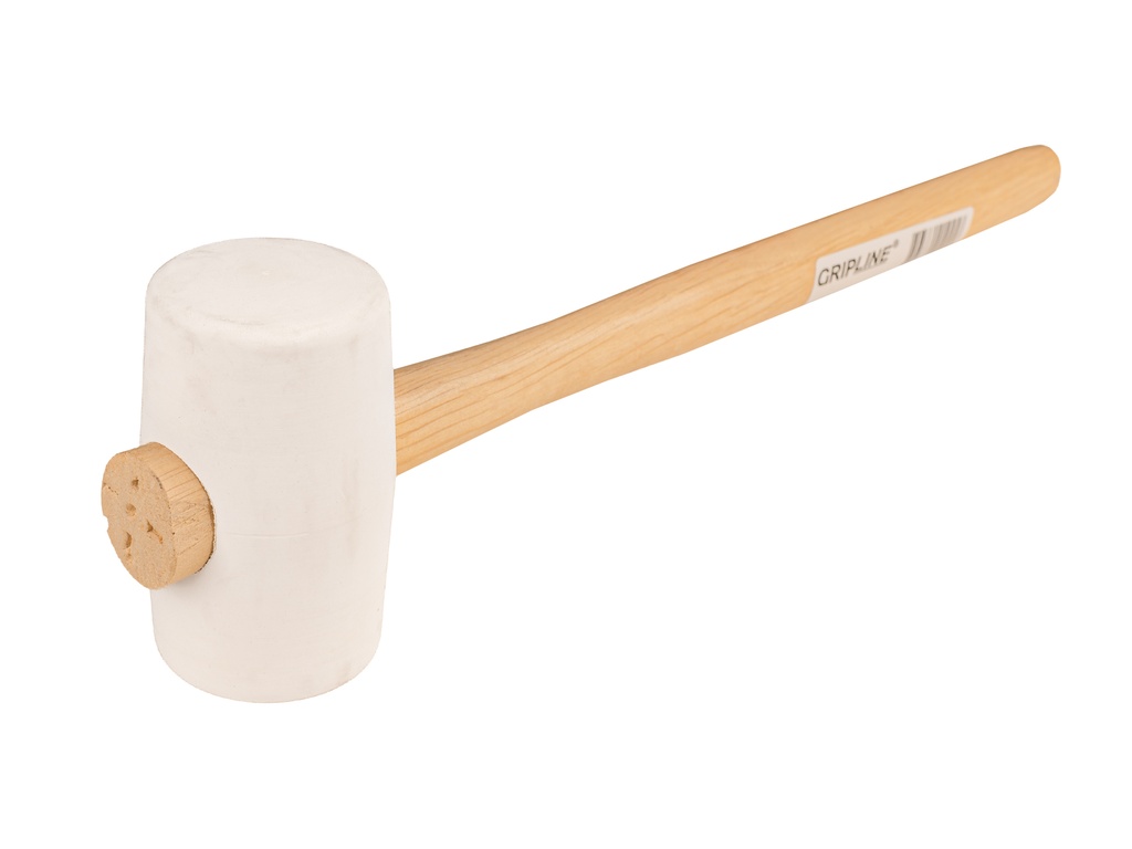 Rubberhamer GRIPLINE wit nr. 1 hard, 400 gram Ø 50 x 90 mm, met ESSEN steel