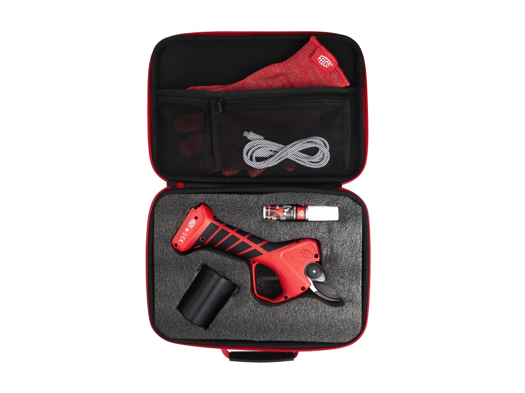 Snoeischaar FELCO 2E elektrisch, knipt tot 27 mm, inclusief accessoires en koffer