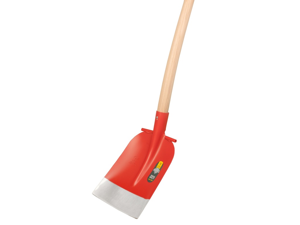 Betonschop ATLAS DIAMANT 1/2 0 rood, extra gehard, RONDE OPSTAP, met ATLAS schopsteel 110 cm gebogen
