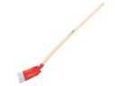 Betonschop ATLAS DIAMANT 1/2 0 rood, extra gehard, RONDE OPSTAP, met ATLAS batsesteel 130 cm gebogen
