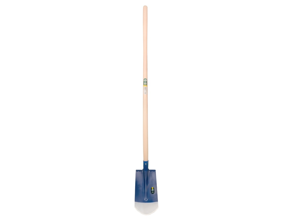 Kabelschop ATLAS DIAMANT 16 cm 3/4 blauw, onderkant spits, RONDE OPSTAP, met ATLAS batsesteel 130 cm