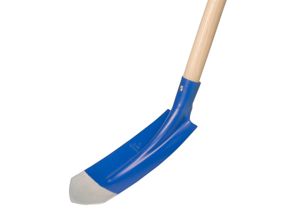 Kabelschop ATLAS DIAMANT 11,5 cm 3/4 blauw, onderkant spits, met ATLAS batsesteel 130 cm