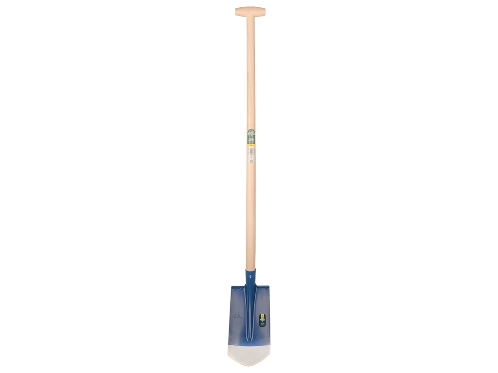 Kabelschop ATLAS DIAMANT 16 cm 3/4 blauw, onderkant spits, RONDE OPSTAP, met ATLAS schopsteel 110 cm