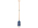 Kabelschop ATLAS DIAMANT 16 cm 3/4 blauw, onderkant spits, RONDE OPSTAP, met ATLAS schopsteel 110 cm