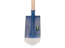 Kabelschop ATLAS DIAMANT 16 cm 3/4 blauw, onderkant spits, RONDE OPSTAP, met ATLAS schopsteel 110 cm
