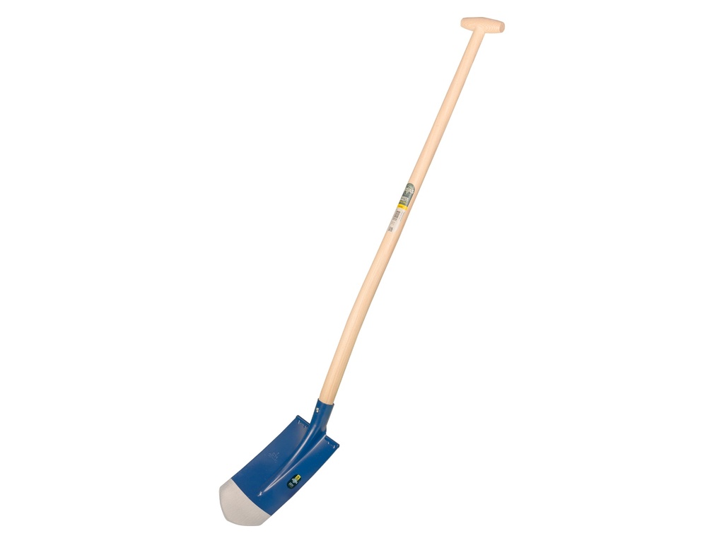 Kabelschop ATLAS DIAMANT 16 cm 3/4 blauw, onderkant spits, RONDE OPSTAP, met ATLAS schopsteel 110 cm