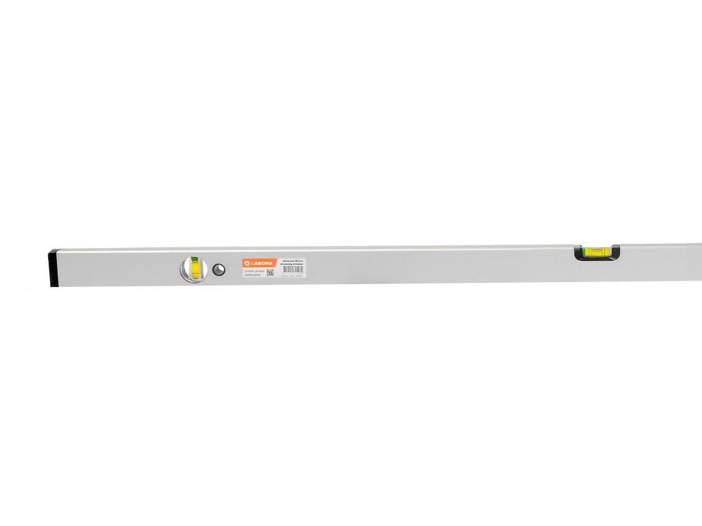 Waterpas LABORA 120 cm, dikwandig aluminium, 2 libellen