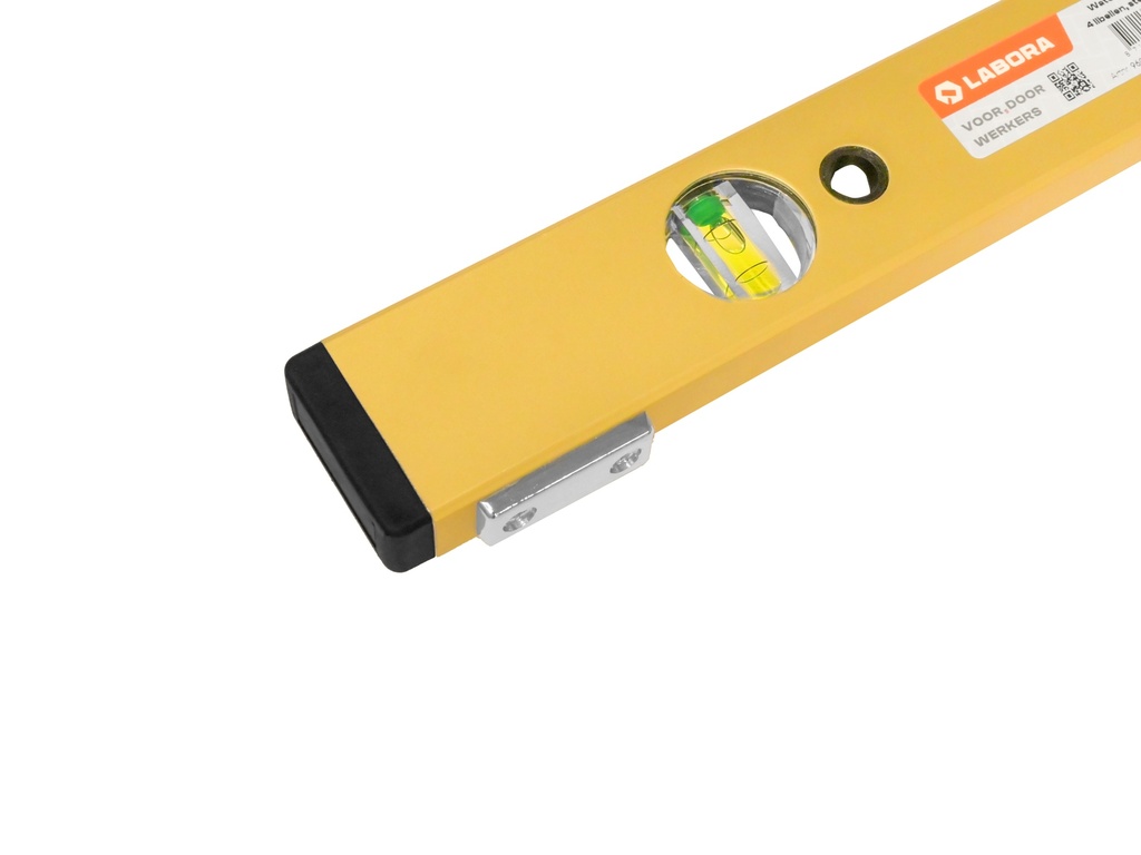 Waterpas LABORA Gold 150 cm, dikwandig aluminium, met 4 libellen en stelvoetjes