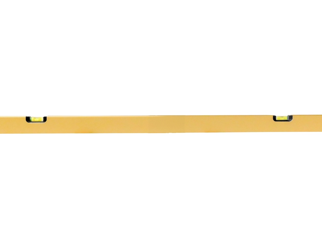 Waterpas LABORA Gold 180 cm, dikwandig aluminium, met 4 libellen en stelvoetjes