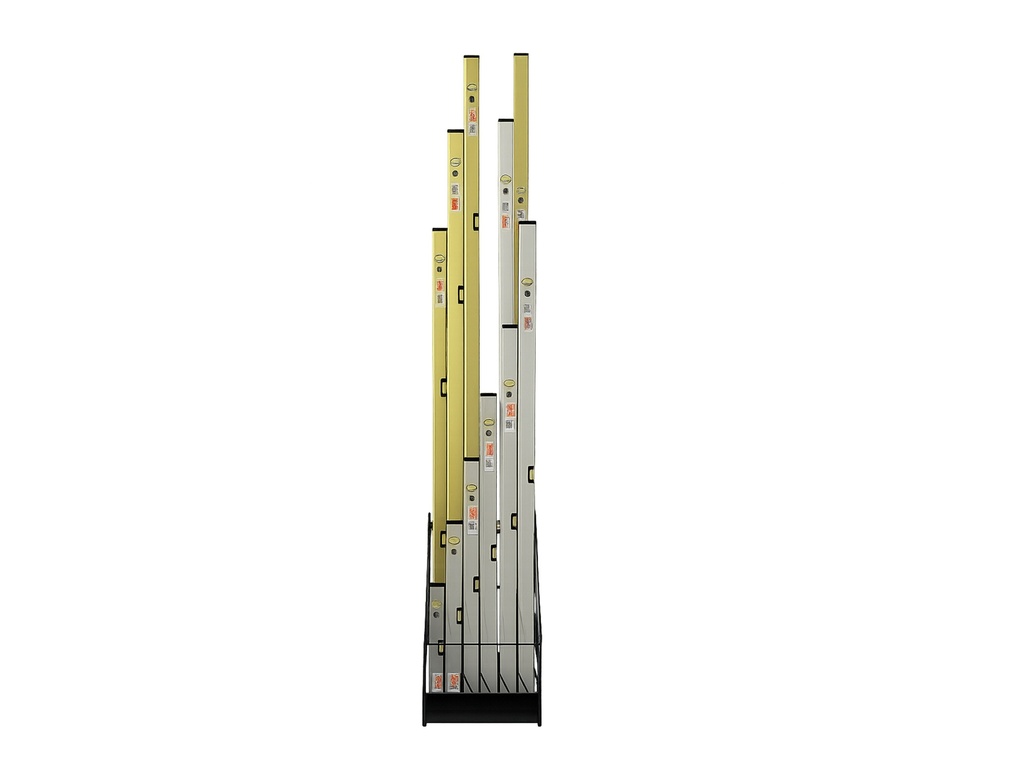Strijklat - Afreilat LABORA 250 cm, 100 x 18 mm, met 2 libellen en 2 handgrepen