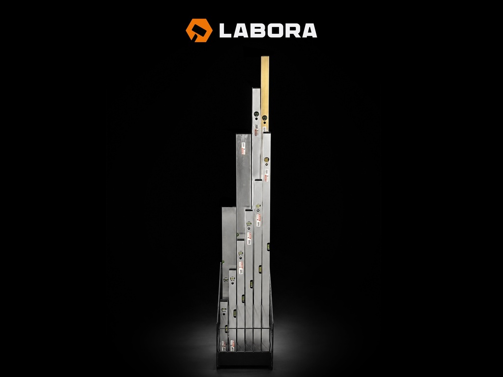 Waterpas LABORA 100 cm, dikwandig aluminium, 2 libellen