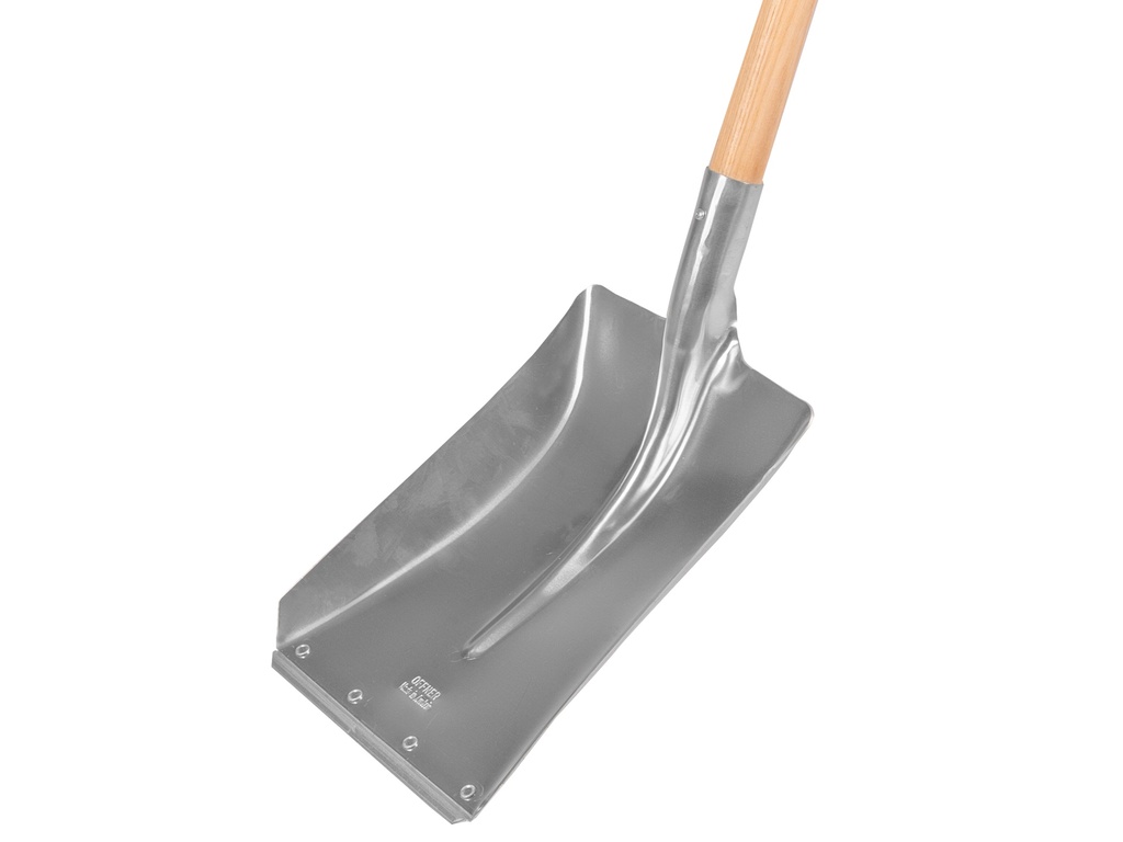 Ballastschop OFFNER aluminium met strip, 27 x 35 cm, ATLAS PD-steel 95 cm gebogen, FSC 100%