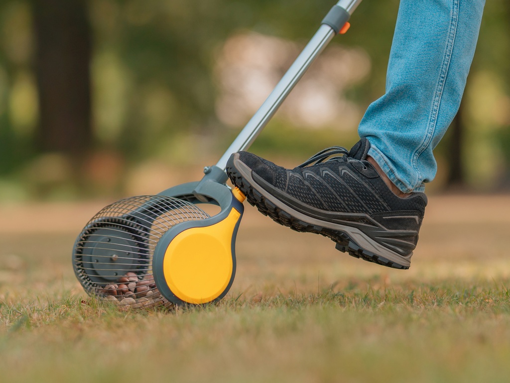 Notenraper - Vruchtenraper SOLIDE, met klik-open luik en telescoopsteel 39 - 110 cm