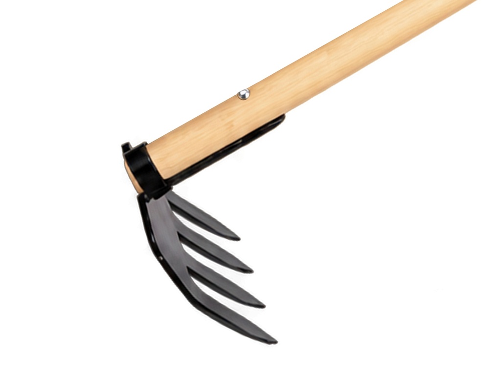 Sloothaak DE WIT 4 tands met plaat en ring, met rechte ATLAS Ecofiber steel 200 cm