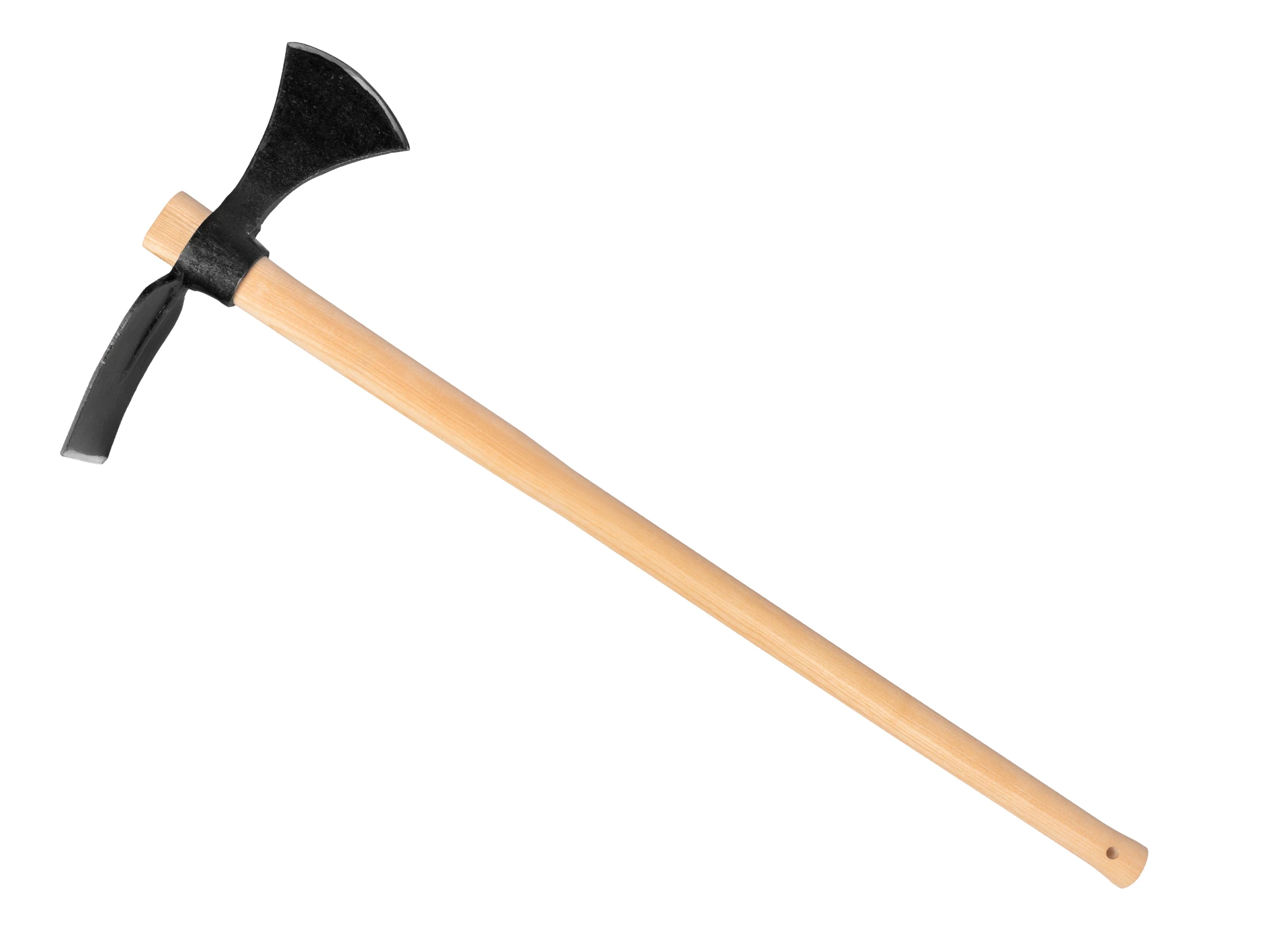[1014510] Heavy-duty garden hoe ADLER forged, draw hoe and axe, with ash wood handle 105 cm