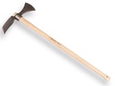 Heavy-duty garden hoe ADLER forged, draw hoe and axe, with ash wood handle 105 cm