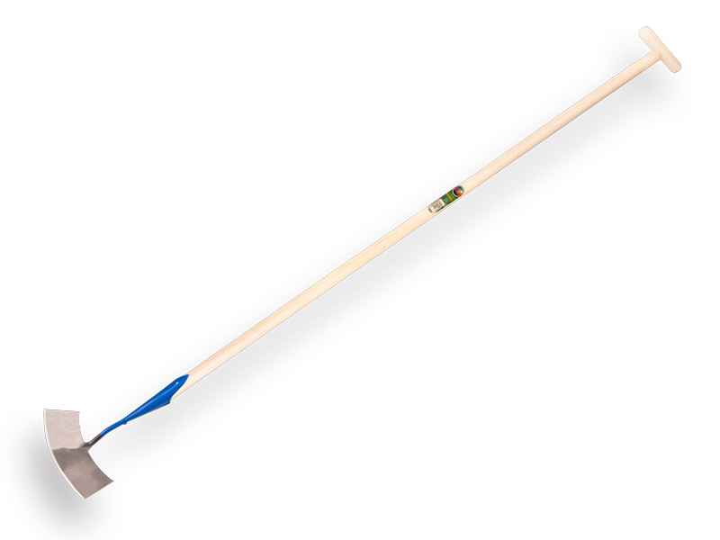 DE WIT dutch hoe round-shaped model 10" or 25 cm, with ATLAS handle 160 x 3.2 cm and through-mount T-grip