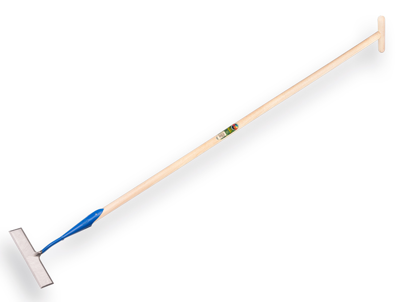 Dutch hoe DE WIT rectangular model 18 cm, with ATLAS handle 160 x 3.2 cm and through-mount T-grip