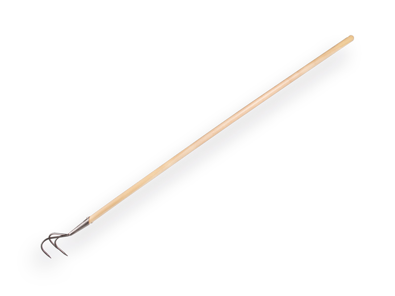 [1019660] Hand cultivator - Cultivator DE WIT forged 3-prong with ash wood handle 150 cm