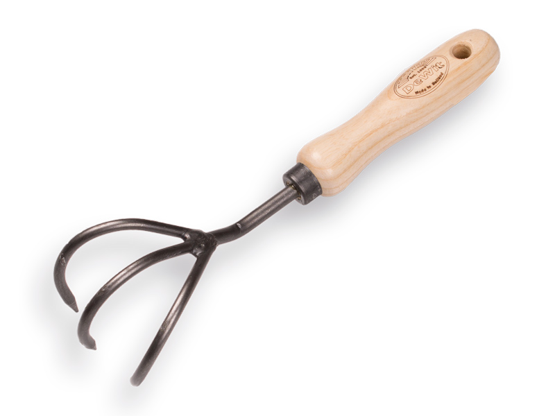 [1025060] Cultivator DE WIT forged with ash wood handle 14 cm