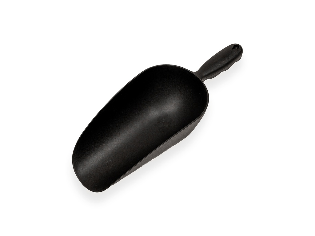 Multi-purpose scoop plastic black 11 x 23 cm, round model, length 33 cm