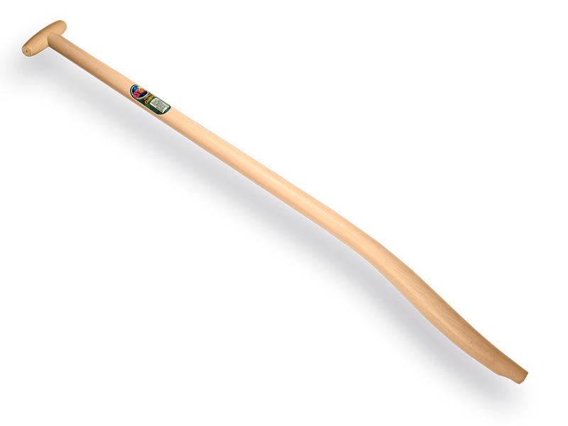 [110397] Gooseneck shovel handle ATLAS 110 cm double bent, with through-mount T-grip