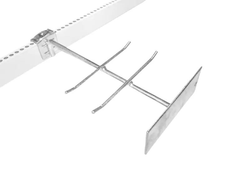 Buchförmiger Haken für D-Griff oder Griffstiel, für Trägerbalken