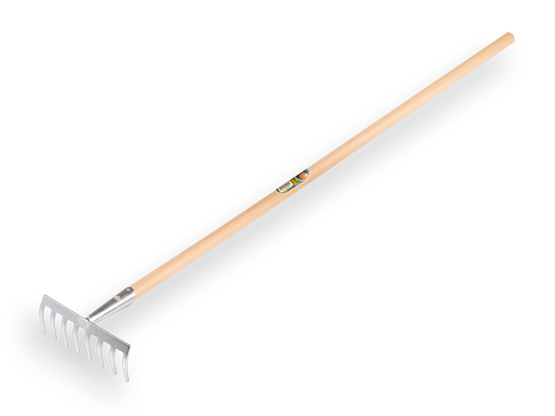 [1301098] Tuinhark Jimmy verzinkt met 8 gebogen tanden, met IKAPE steel 150 x 2,8 cm. FSC 100%
