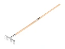 Gartenrechen Jimmy verzinkt mit 8 gebogenen Zinken, mit IKAPE-Stiel 150 x 2,8 cm. FSC 100%