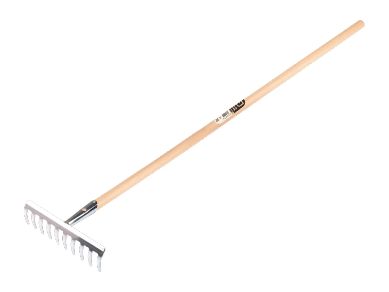 [1301110] Garden rake Jimmy galvanised with 10 bent tines, with IKAPE handle 150 x 2.8 cm. FSC 100%