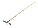 Gartenrechen Jimmy verzinkt mit 12 gebogenen Zinken, mit IKAPE Stiel 150 x 2,8 cm. FSC 100%