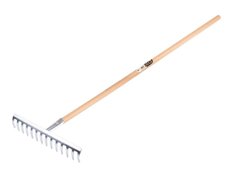 [1301140] Garden rake Jimmy galvanised with 14 bent tines, with IKAPE handle 150 x 2.8 cm. FSC 100%