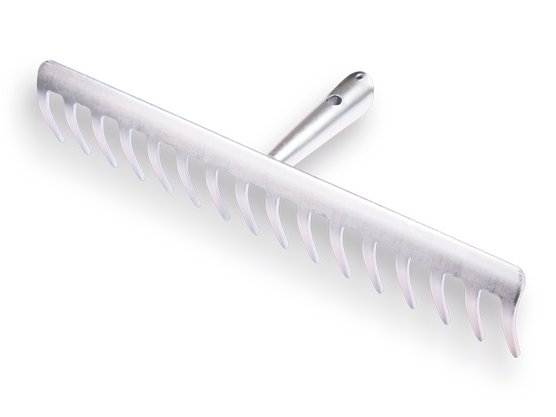 [1301145] Garden rake galvanised with 16 bent tines, without handle