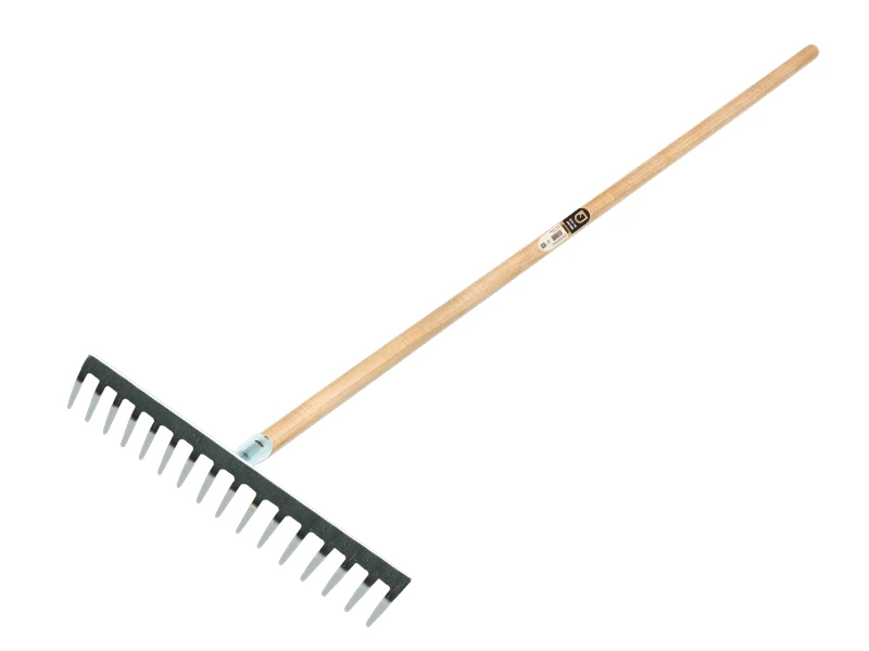 [1301150] Gartenrechen Jimmy verzinkt mit 16 gebogenen Zinken, mit IKAPE-Stiel 150 x 2,8 cm. FSC 100%