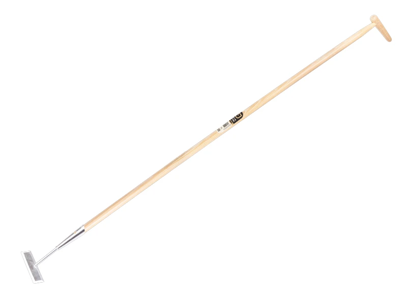 [1302930] Ratissoire Jimmy modèle droit galvanisé 16 cm, avec manche IKAPE 160 x 2,8 cm et poignée en forme de bouteille. FSC 100%