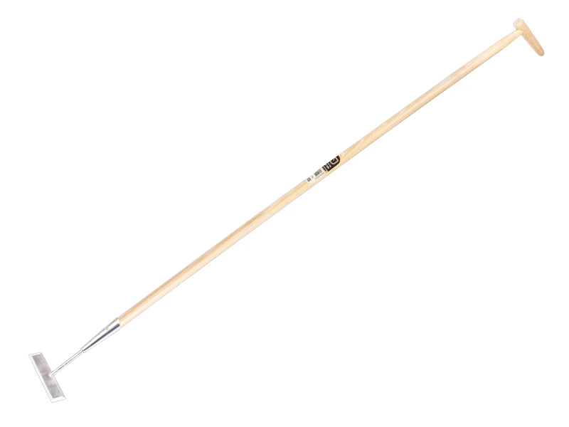 [1302932] Ratissoire Jimmy modèle droit galvanisé 18 cm, avec manche IKAPE 160 x 2,8 cm et poignée en forme de bouteille. FSC 100%