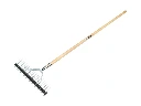 Vertikutierrechen Jimmy verzinkt 11/21 Zähne 36 cm, mit IKAPE Stiel 150 x 2,8 cm. FSC 100%