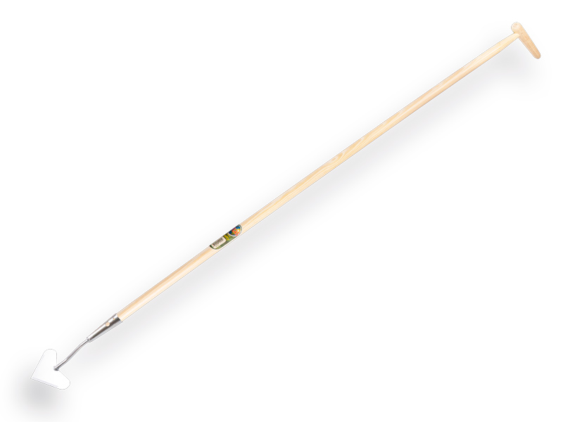 Ratissoire Jimmy modèle de cœur galvanisé 16 cm, avec manche IKAPE 160 x 2,8 cm et poignée en forme de bouteille. FSC 100%